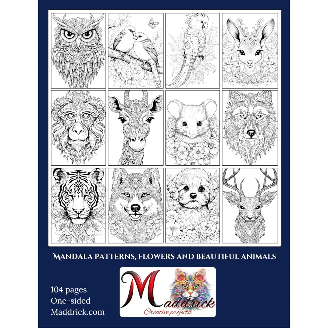 Animals Portraits coloring book