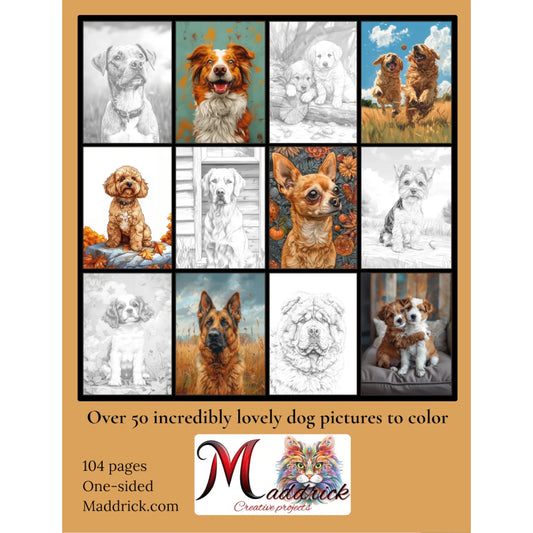 The Dog Album greyscale Coloring book