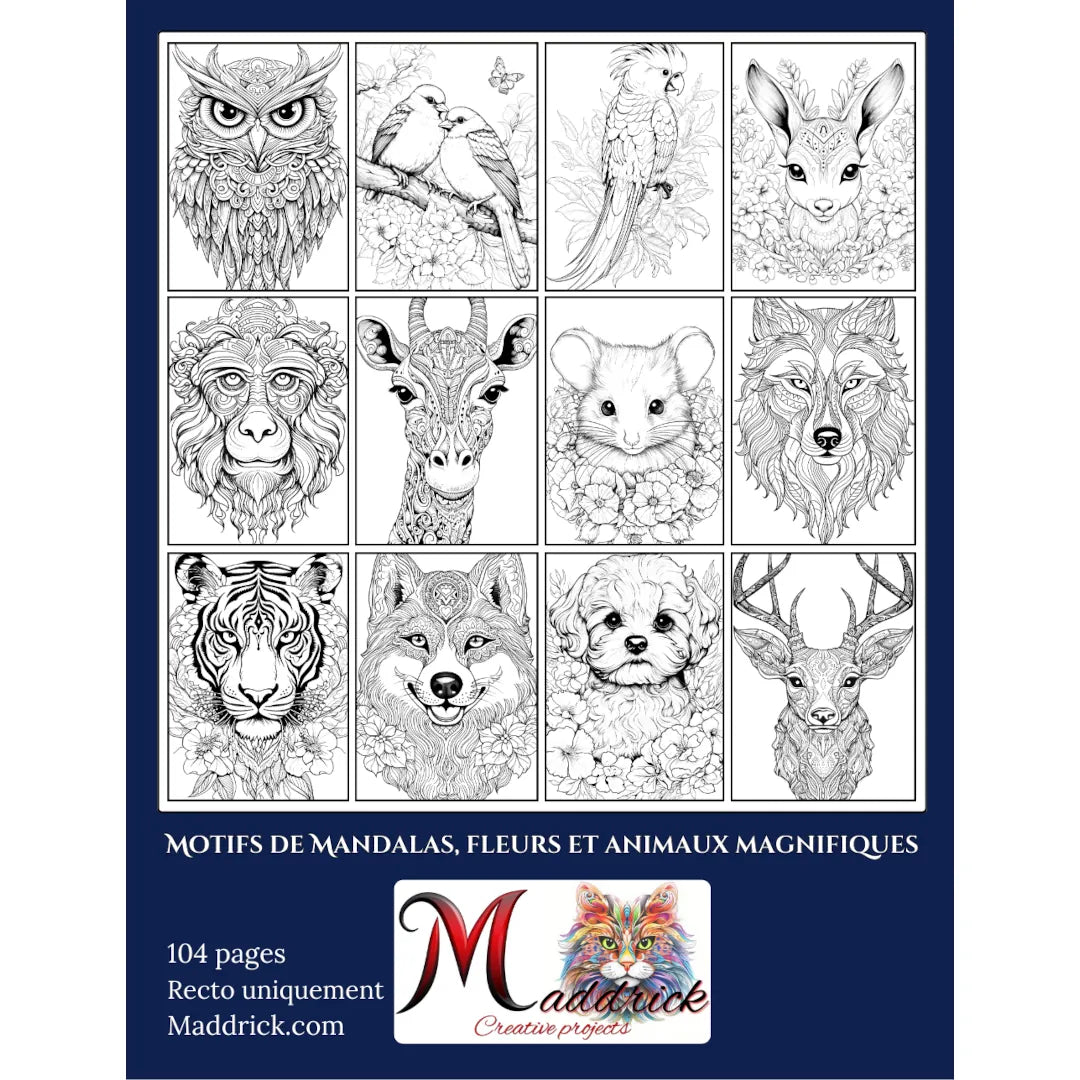 Portraits Animaux coloring book (French)