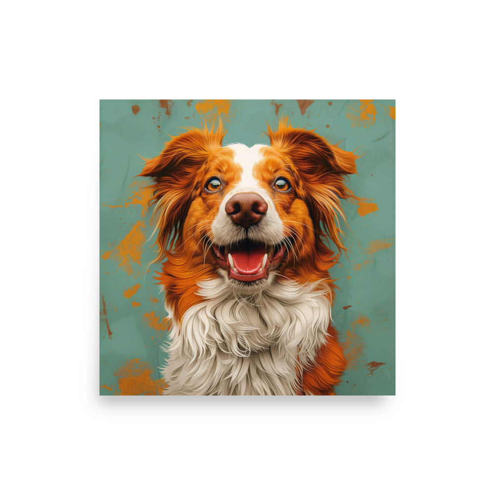 Chien rouge souriant Poster