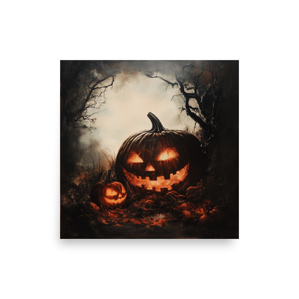 Affiche effrayante de citrouille Jack-O'-Lantern pour Halloween