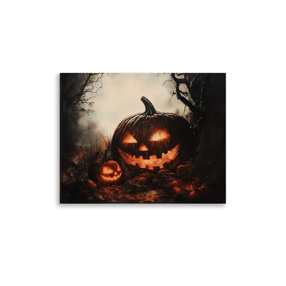 Affiche effrayante de citrouille Jack-O'-Lantern pour Halloween