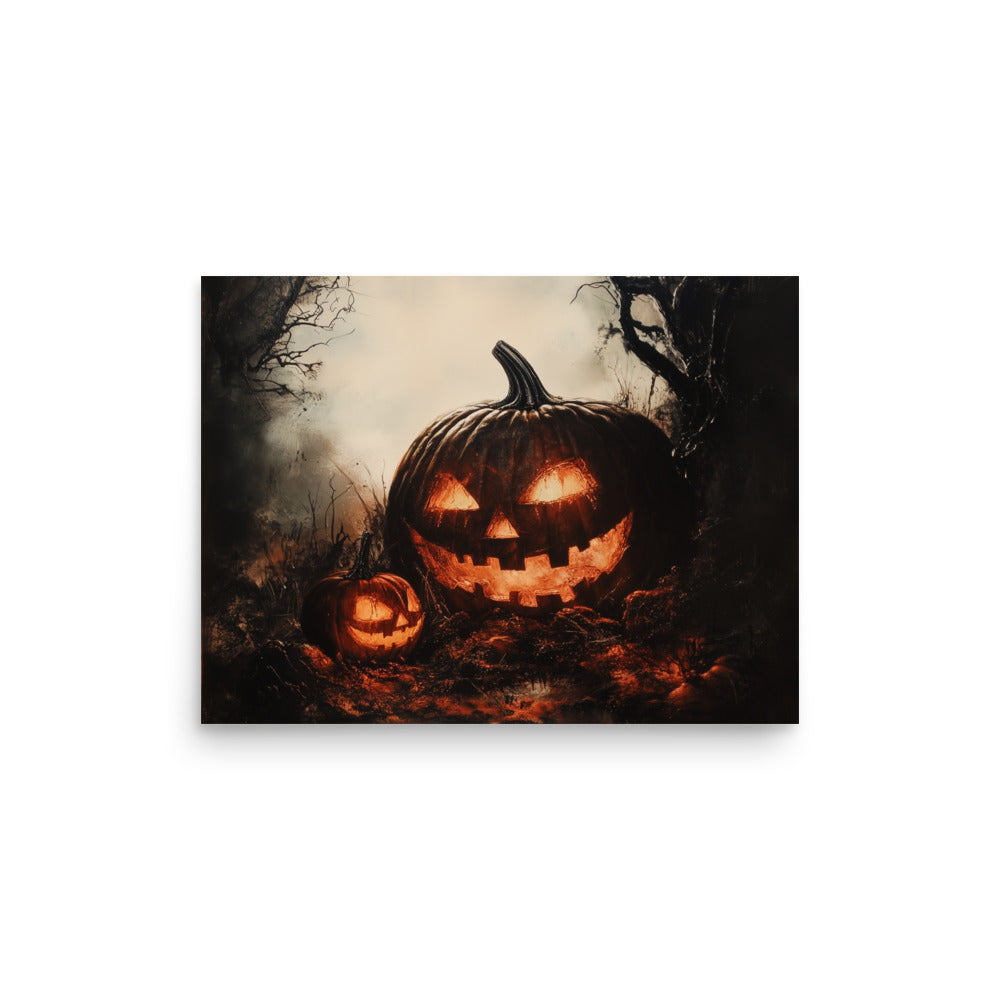 Affiche effrayante de citrouille Jack-O'-Lantern pour Halloween