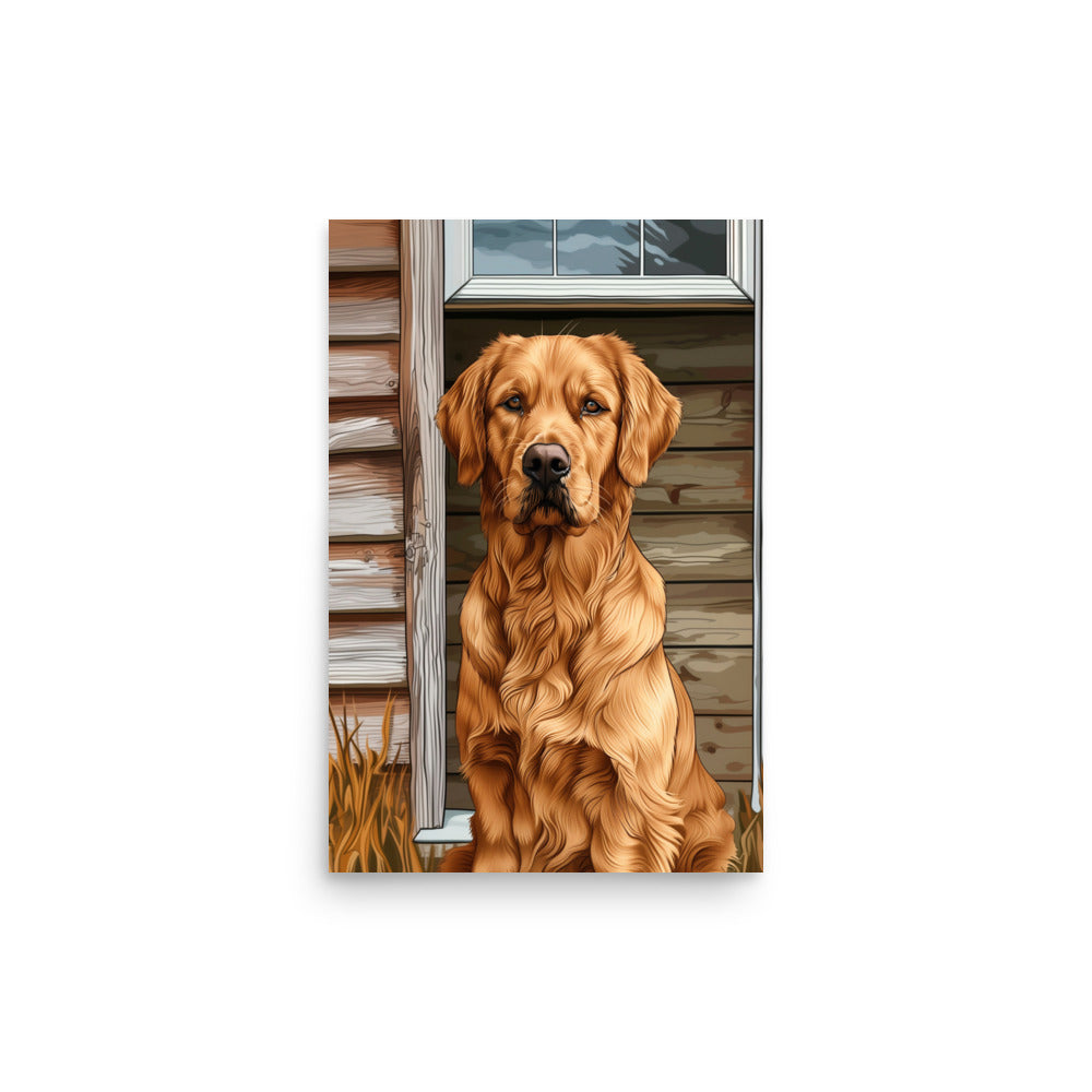 Chien doré posant Poster