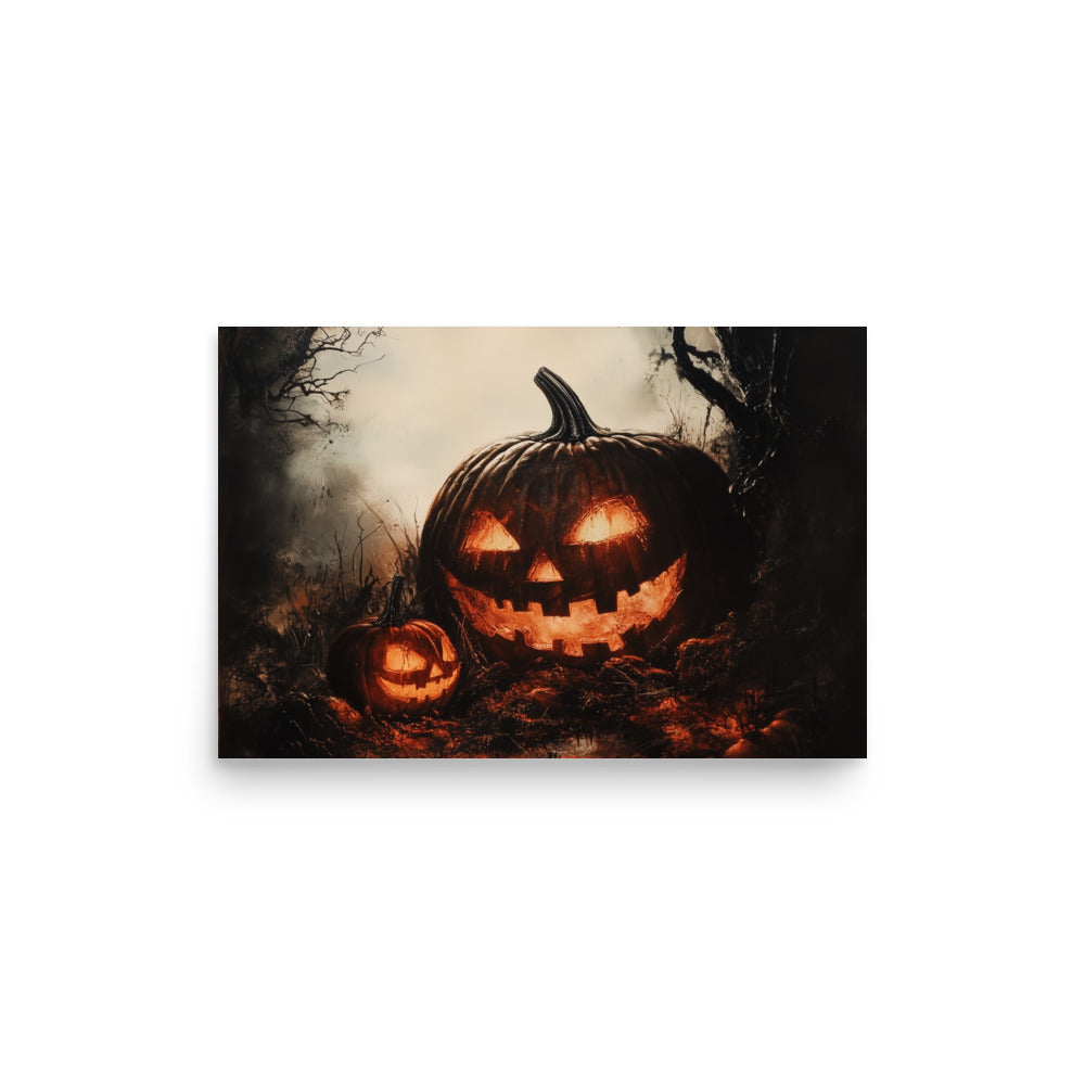 Affiche effrayante de citrouille Jack-O'-Lantern pour Halloween