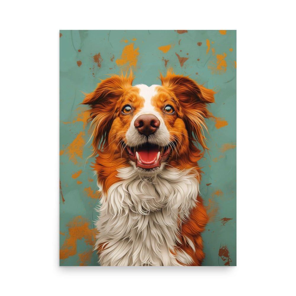 Chien rouge souriant Poster