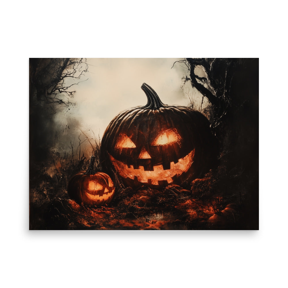Affiche effrayante de citrouille Jack-O'-Lantern pour Halloween
