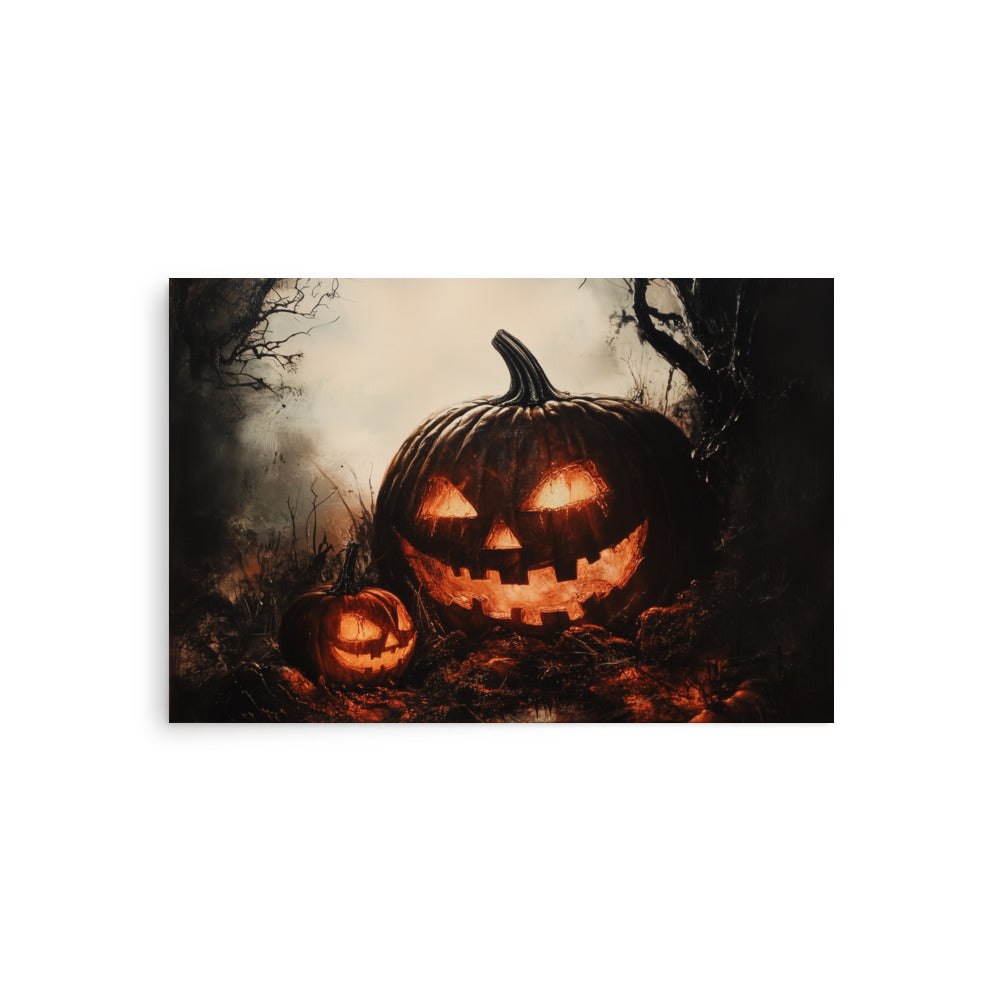 Affiche effrayante de citrouille Jack-O'-Lantern pour Halloween