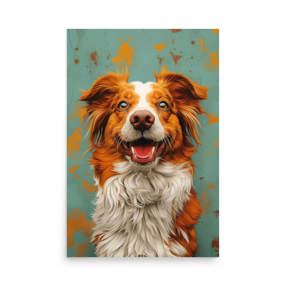 Chien rouge souriant Poster