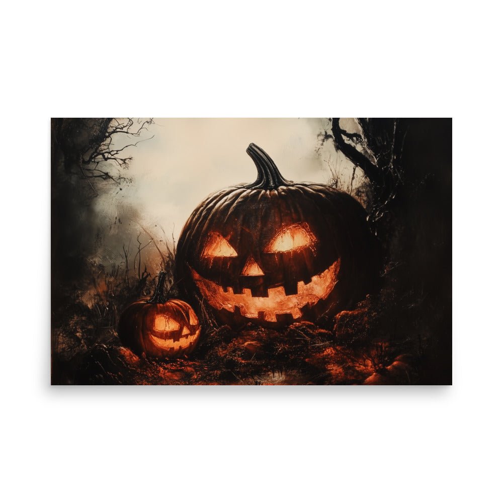 Affiche effrayante de citrouille Jack-O'-Lantern pour Halloween