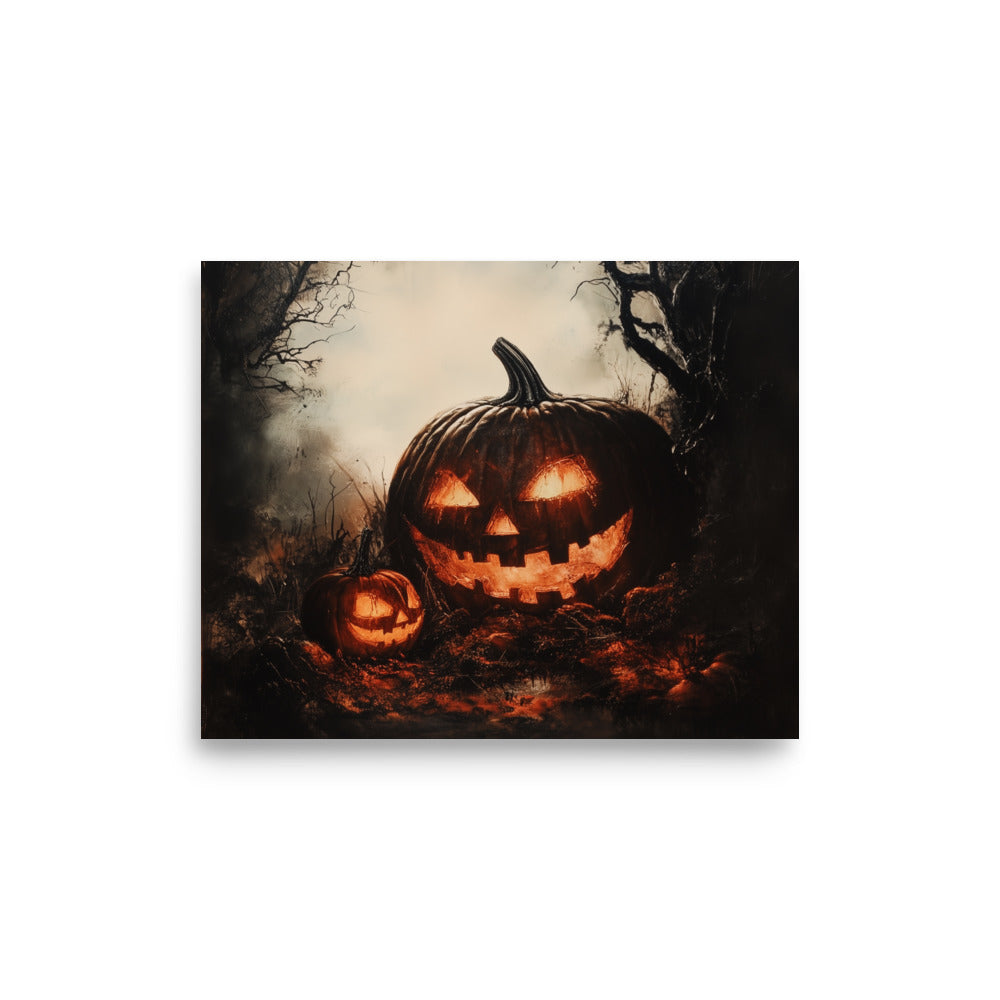 Affiche effrayante de citrouille Jack-O'-Lantern pour Halloween