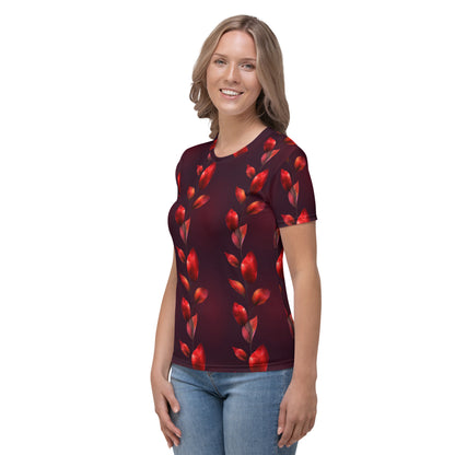 T-shirt Femme Vignes fleurs écarlates