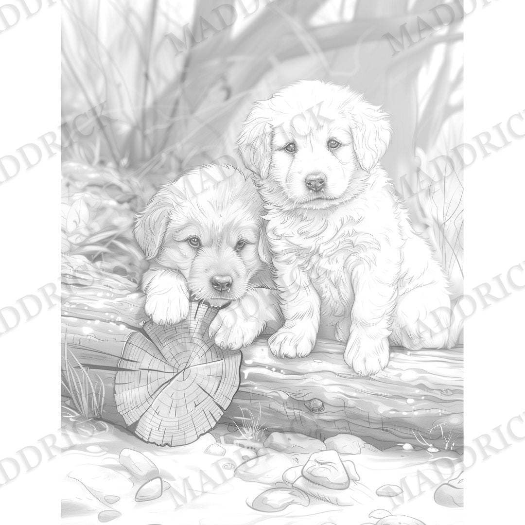 Dog Coloring Pages | Printable Adult Coloring Book PDF (Dogs & Puppies)