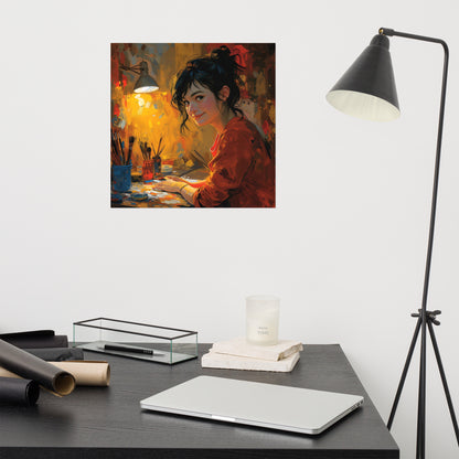 Smiling artist portrait Poster