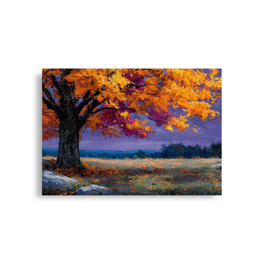 Autumn solo orange tree mountain dusk Poster – Maddrick