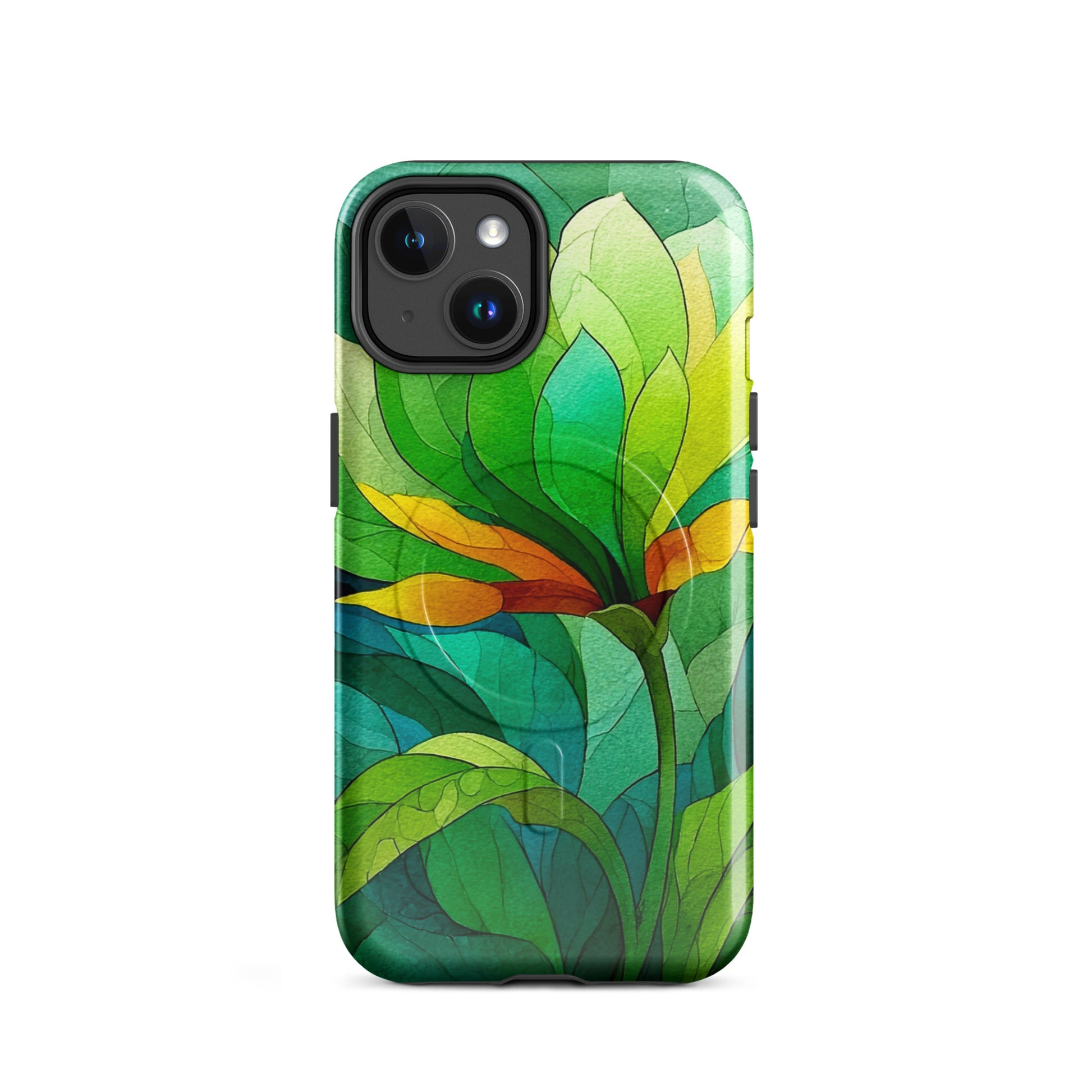 Tropical flower emerald lime MagSafe tough case for iPhone Matte / iPhone 17 Pro Max Tropical flower emerald lime MagSafe tough case for iPhone Matte / iPhone 17 Pro Max
